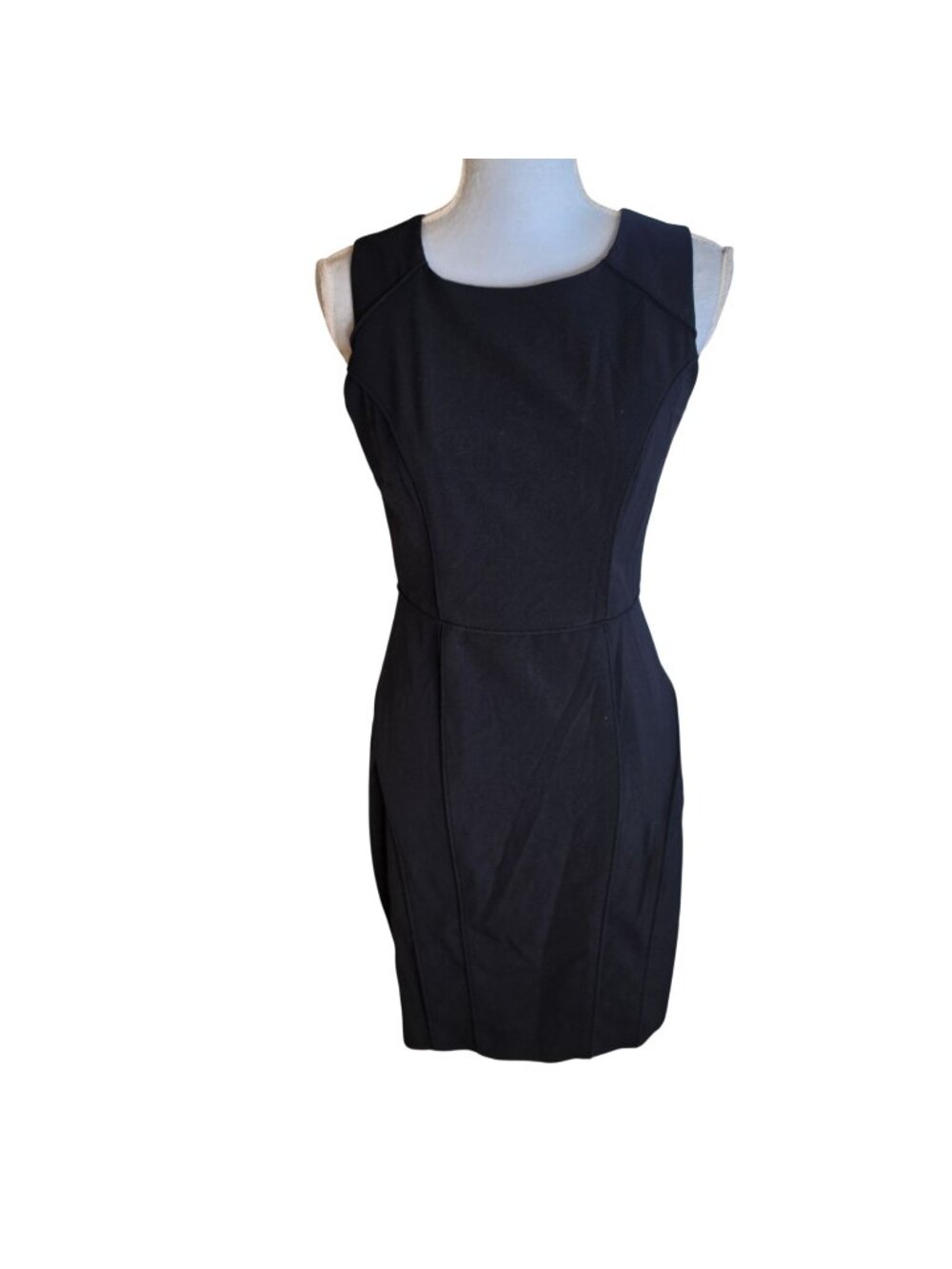 Vintage 90s Y2K Black Bodycon Mini Dress Plunge Back Sleeveless Takara Sz 7 / S